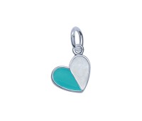 Pretty Heart Shaped Silver Charms CH-318-B